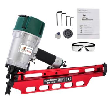 Imagem de BHTOP Pregador De Estrutura Estilo Mexicano 9021Ns 21 Graus 3-1/2" Com Ajuste De Profundidade, Pistola De Pregos De Ar Profissional