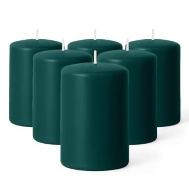 Imagem de Biedermann & Sons Velas de pilar sem cheiro, caixa com 8 peças feitas na Alemanha, 10 cm, verde verde