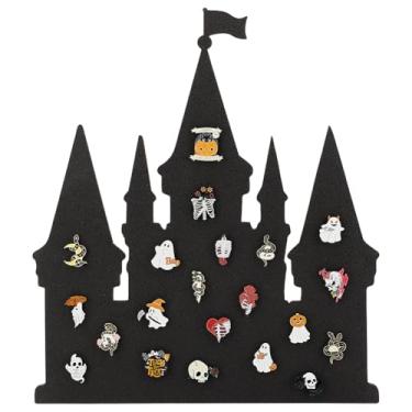 Imagem de BENECREAT Quadro de cortiça de pino de castelo, quadro de exibição de boletim preto de 35 x 29 cm, quadro de cortiça montado na parede para decoração de escritório, casa e escola, exibição de coleção