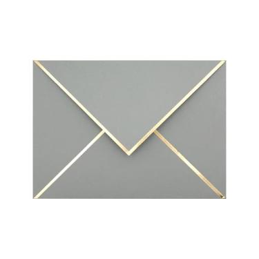 Imagem de Envelopes A7 - Envelopes de luxo com borda em V para cartões de 12,7 x 17,8 cm - para casamento, convites, chá de bebê, fotos, formatura, aniversário, chá de panela - 13,3 cm x 18,4 cm (cinza, pacote