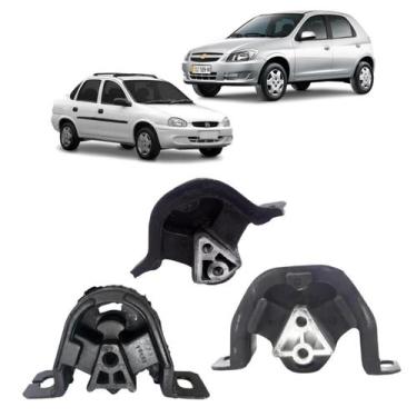 Imagem de Kit 3 Coxim Cambio Motor Le Ld Sem Ar Corsa Celta Prisma - Solupe Part