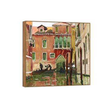Imagem de BMZFYBS Quadro de madeira - Pintura de parede famosa em tela - Imagens para decoração de casa - Pôster e impressões de Veneza 30 x 30 cm 12 x 12 pol