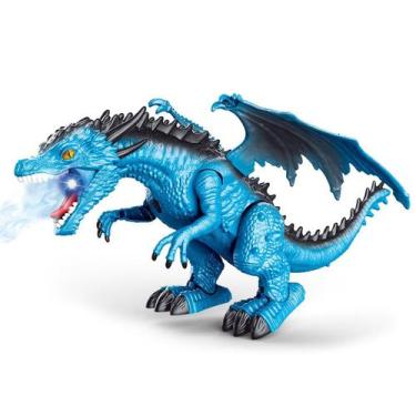 Imagem de Dragão Brinquedo Controle Anda Emite Som Replay Kids Azul