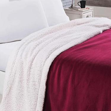 Imagem de Manta Sherpa Casal Andreza Vinho