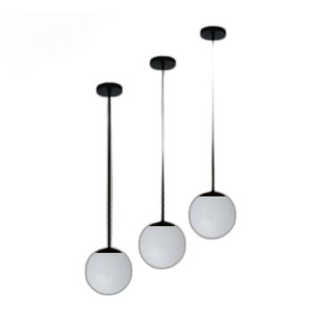 Imagem de Kit 3 Pendente Preto Mesa Bancada Balcão Aparador + Led Vidr