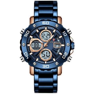 Imagem de Relógio Digital Masculino de Quartzo Esportivo Militar em Aço Inoxidavel Impermeavel