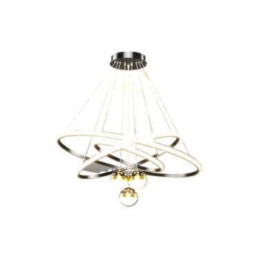 Imagem de Lustre Pendente LED 3 Cores – Design Nórdico Moderno – Para Sala, Cozinha e Quarto – Ajustável e Decorativo(Estilo B/Preto (110V-220V))