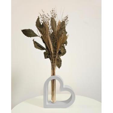 Imagem de Arranjo De Flores Secas Decorativo Vaso Solitário Amor