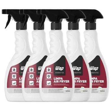 Imagem de Kit 5 Limpa Air Fryer Limpa Facil Cozinha Fogão Eletrodoméstico Tira Gordura Impregnada Base Vegetal Citrus 500ml - Wap