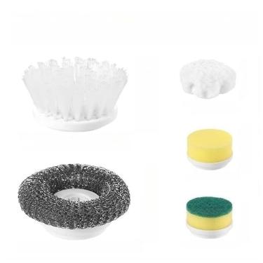 Imagem de Kit escova Eletrica de Limpeza 5 em 1 Sem Fio Limpador Multiuso Pratico Para Cozinha Banheiro prático & REFIL de escova(5 em 1-A-REFIL (sem escova))