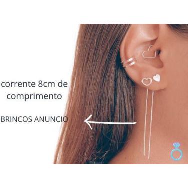 Imagem de Kit 2 Brincos Prata 925 Corrente Coração Antialérgico - Isa Roncari Jo