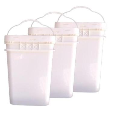 Imagem de Balde Plast 20L Retang Alça Plast P Sinalização 4Pçs - Nastripack