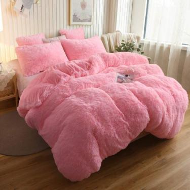 Imagem de Capa de edredon XeGE Plush Shaggy Luxury Ultra Soft Crystal King