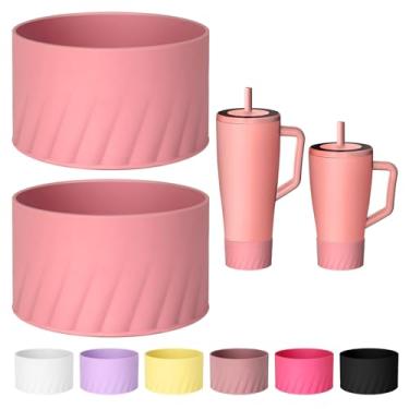 Imagem de Roliwils Pacote com 2 botas de silicone para Stanley & Era, bota antiderrapante com proteção contra amassados | Acessórios Stanley | Manga protetora para garrafa para uso diário e externo (goiaba)