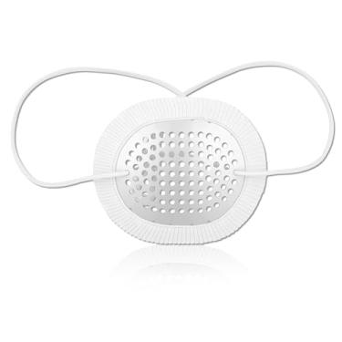 Imagem de Protetor Ocular Pós-Cirúrgico, Tapa-Olho Respirável em Alumínio Proteção Dos Olhos para Adultos com Tira Elástica Estendida e Cobertura de Tecido Branco para Dormir e Após Cirurgia