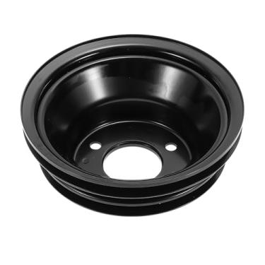 Imagem de REPAIROCK Polia de cambota para Chevy Big Block 396 427 454 Triple-Groove LWP Bomba de água longa polia de manivela 3 sulcos ferro durável 1 peça preta