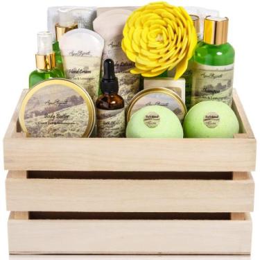 Imagem de Conjunto de presentes de spa Aqua Elegante Luxury Basket com chá verde