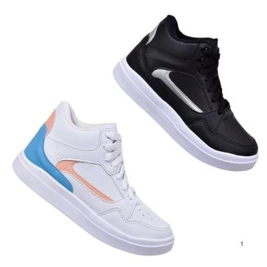 Imagem de KIT 2 Pares Tênis Feminino Botinha Casual Academia Corrida Caminhada T