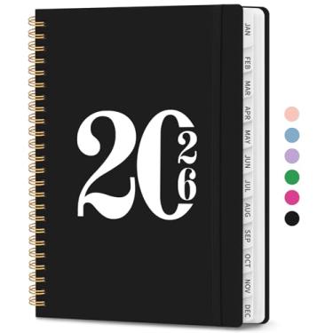 Imagem de Agenda 2026, agenda semanal e mensal, janeiro de 2026 a dezembro de 2026, livro de calendário de capa dura com abas e bolso interno, material escolar para mulheres e homens - A5 (16 cm x 21,6 cm
