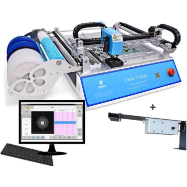 Imagem de Máquina de recolha e colocação SMD, CHMT36VA máquina SMT de secretária 2 câmaras CCD, controlo de circuito fechado, 0402-5050, SOP, QFN, TQFP... Controlo de PC