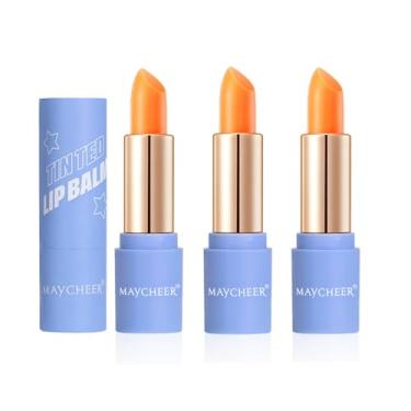 Imagem de LAMUSELAND Conjunto de batom fosco, protetor labial colorido preto e laranja que muda de cor PH de longa duração, batom mágico impermeável 24 horas para mulheres e meninas (Multi 01, M)