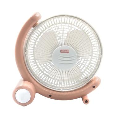 Imagem de HELLO! Ventilador de mesa rosa de 7 polegadas – inclinação de 360°, 2 velocidades, ultra silencioso, leve, ventilador pessoal montável na parede para mesa, quarto, mesa, espaços pequenos