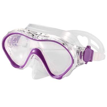 Imagem de Fpxnb Máscara de natação infantil, óculos de natação com capa de nariz, equipamento de snorkel, mergulho com snorkel, lentes antiembaçantes, proteção UV, soquete à prova d'água, ângulo de visão de 180° para jovens e adolescentes