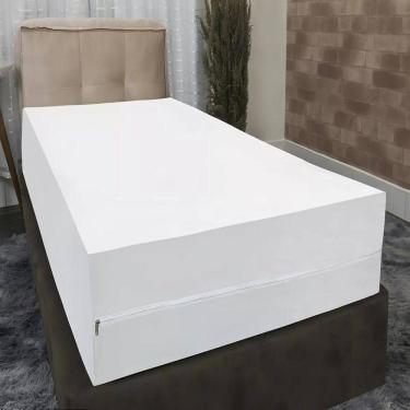 Imagem de Capa Colchão Solteiro Hospitalar Pousada Ziper - Branco