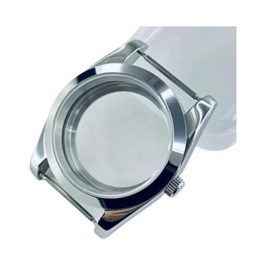 Imagem de Caixa De Relógio Prateada 36mm 40mm Topo À Prova d'Água Cristal De Saf