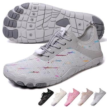 Imagem de Tênis de caminhada descalço feminino, masculino, unissex, respirável, antiderrapante para caminhada, bico largo, para caminhadas, corrida, ioga e esportes aquáticos, Cor cinza., 6 Wide Women/4 Wide