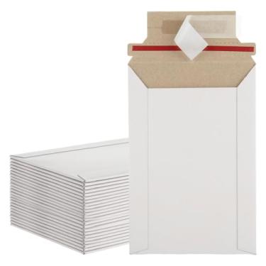 Imagem de FVIEXE Pacote com 100 envelopes rígidos de 10 x 16,5 cm, envelopes de papelão autoselados para documentos, fotos, documentos, documentos, arquivos, branco