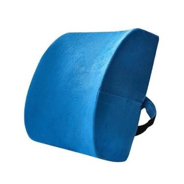 Imagem de KiBcsLic Travesseiro de apoio para as costas, encosto ergonômico, alça ajustável, almofada respirável, multiuso para sofá, carro, jogos, escritório, sofá, Azul
