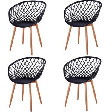 Imagem de Kit 4 Cadeiras ANM8197F Loa Clarice Anima Office Polipropileno Preto B