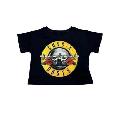 Imagem de Blusa Guns N' Roses Blusinha Camiseta Cropped Feminina Banda de Rock S