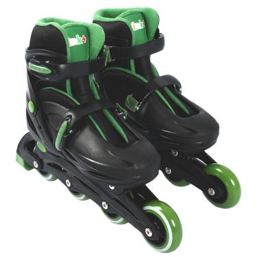 Imagem de Patins Infantil Inline Tamanho 36-39 Preto e Verde - brink+