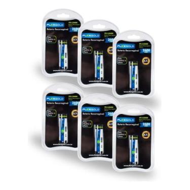 Imagem de Bateria Recarregavel Flexgold 18650 3.7v 2600mah 6 UNIDADES