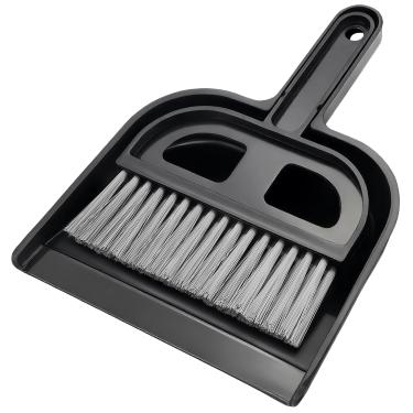 Imagem de Conjunto de mini pá de lixo e escova – Vassoura portátil compacta de 21,6 cm combo de limpeza de encaixe para mesa, teclados e escritório em casa