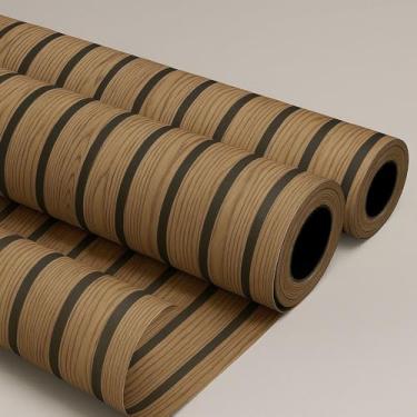 Imagem de Papel de Parede PREMIUM 5 Metros x 45cm Ripado Cedro Autoadesivo Sala, Quarto, Móveis