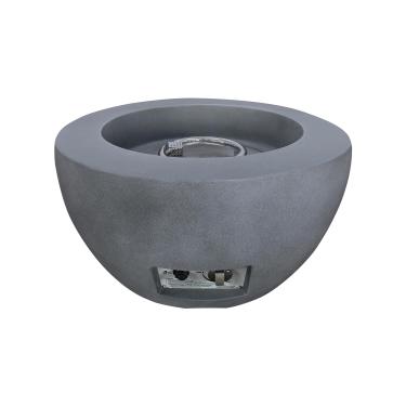 Imagem de 63,5 cm L Redondo Natural Ecológico Concreto/Metal Externo Gás Propano Mesa Moderna Sem Fumaça, Aquecedor de Pátio, Lareira de Quintal, Centro de Conversa, Fogueira