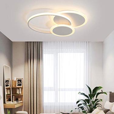 Imagem de Luminária de teto embutida para sala de estar, sala de jantar, quarto, luminária regulável com controle remoto, design redondo moderno, luminária de acrílico, lustre para sala de estar, cozi