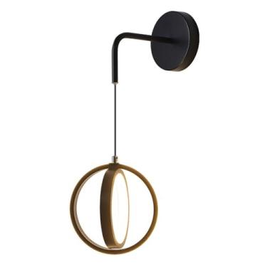 Imagem de Luminária de parede LED moderna em formato de anel duplo, iluminação para decoração de casa, luminária de parede minimalista de alumínio, abajur de gel de sílica, arandelas de parede interna