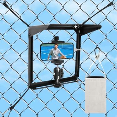 Imagem de Suporte de cerca de celular com sombra, kit de montagem de trocador de jogos para iPhone, GoPro, Mevo Start e outras câmeras de ação, para gravação de beisebol, futebol, rúgbi, softbol, hóquei e jogos