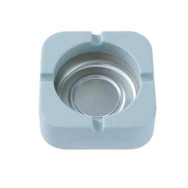 Imagem de Cinzeiro quadrado cinzeiro quadrado de plástico PP cinzeiro de mesa para escritório em casa, restaurantes, decoração de casa interna e externa, várias cores disponíveis, cinzeiro ao ar livre (azul)