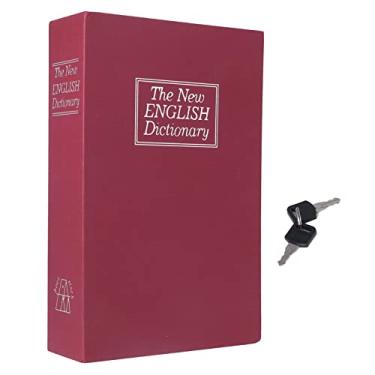 Imagem de POCREATION Livro de Desvio Seguro Com Cofres de Bloqueio Key Caixa de Armazenamento Secreto Caixa de Escoamento para Joalheria Passport Cash 9,4 X 6,3 X 2,2in (vermelho)