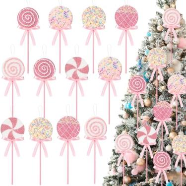 Imagem de Vercraft Conjunto de 12 peças de enfeites de cupcake para pendurar árvore de Natal de espuma e cupcake pastel, mini enfeites de sobremesa para decoração de árvore de Natal, suprimentos de festa