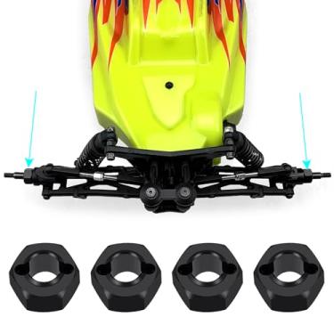 Imagem de JGGZONE 4Pcs Wheel Hex Hubs Adapter Metal Wheel Hex Adapter Converter Conversion Kit Compatible with LOSI 1/16 Mini-B Buggy 1/18 Mini-T 2.0 Stadium Truck Replacement Parts