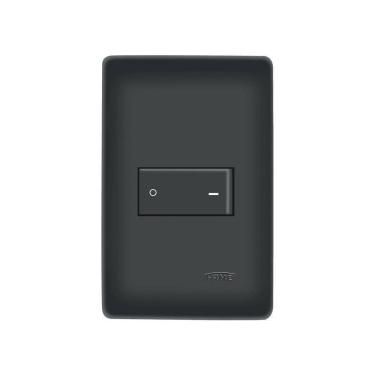 Imagem de Interruptor Bipolar Simples Fame Habitat Black com Placa 4x2