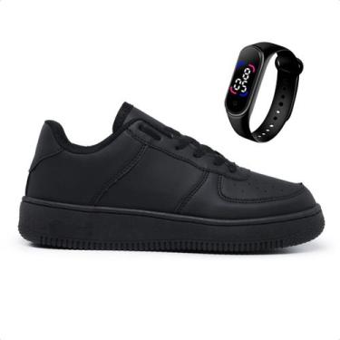 Imagem de Kit Tênis Casual Sneakers Blogueira Moda Skate + Relógio Digital - Sim