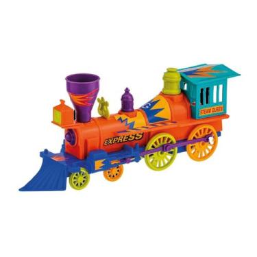 Imagem de Brinquedo Maquinas Locomotiva 32 cm Com Adesivos para Decoração Gulliv