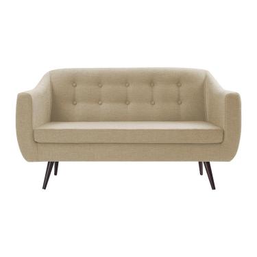 Imagem de Sofá Decorativo 2 Lugares Pés Palito Cuddle Linho Bege - Gran Belo